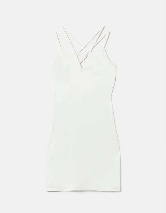 Ladies White Mini Dress-Ghost View