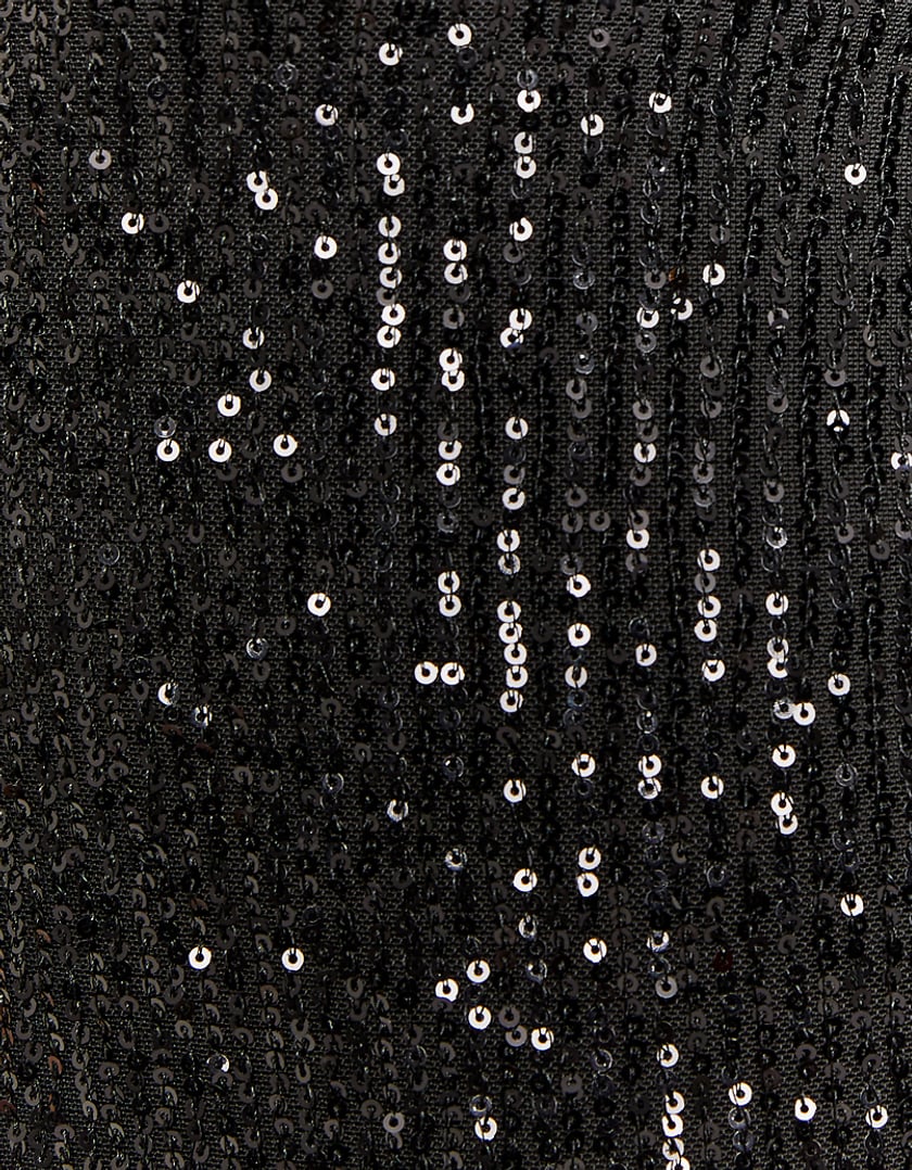 Tally Weijl Black Sequins Midi Dress With Slit BLACK flat front view