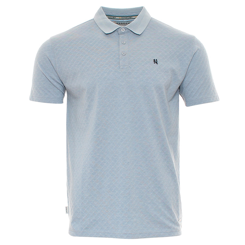 Men's Seth Denim Colour Polo Shirt-Ghost Front View