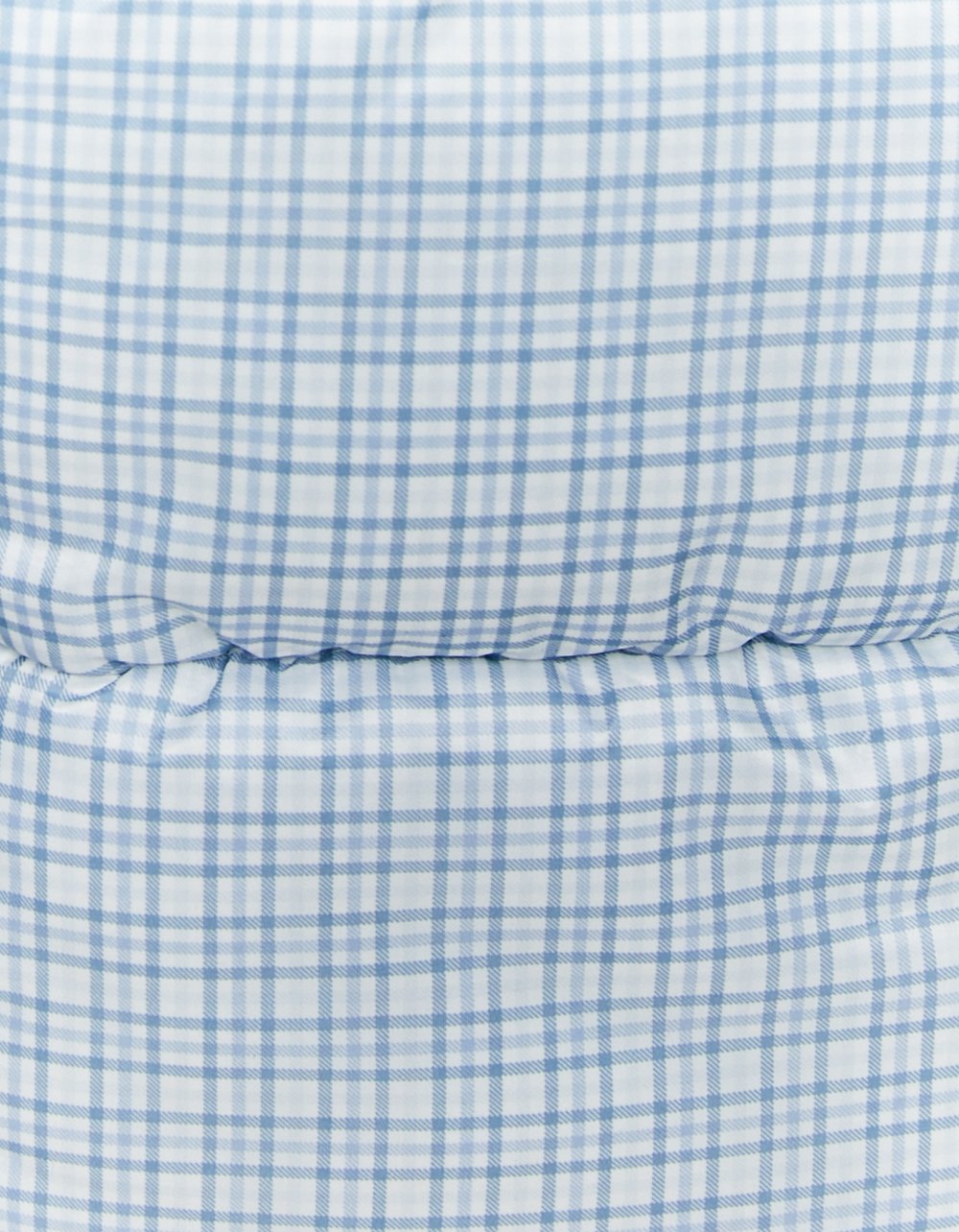 Ladies Lightweight Puffer Vest With Vichy Print-Close Up View