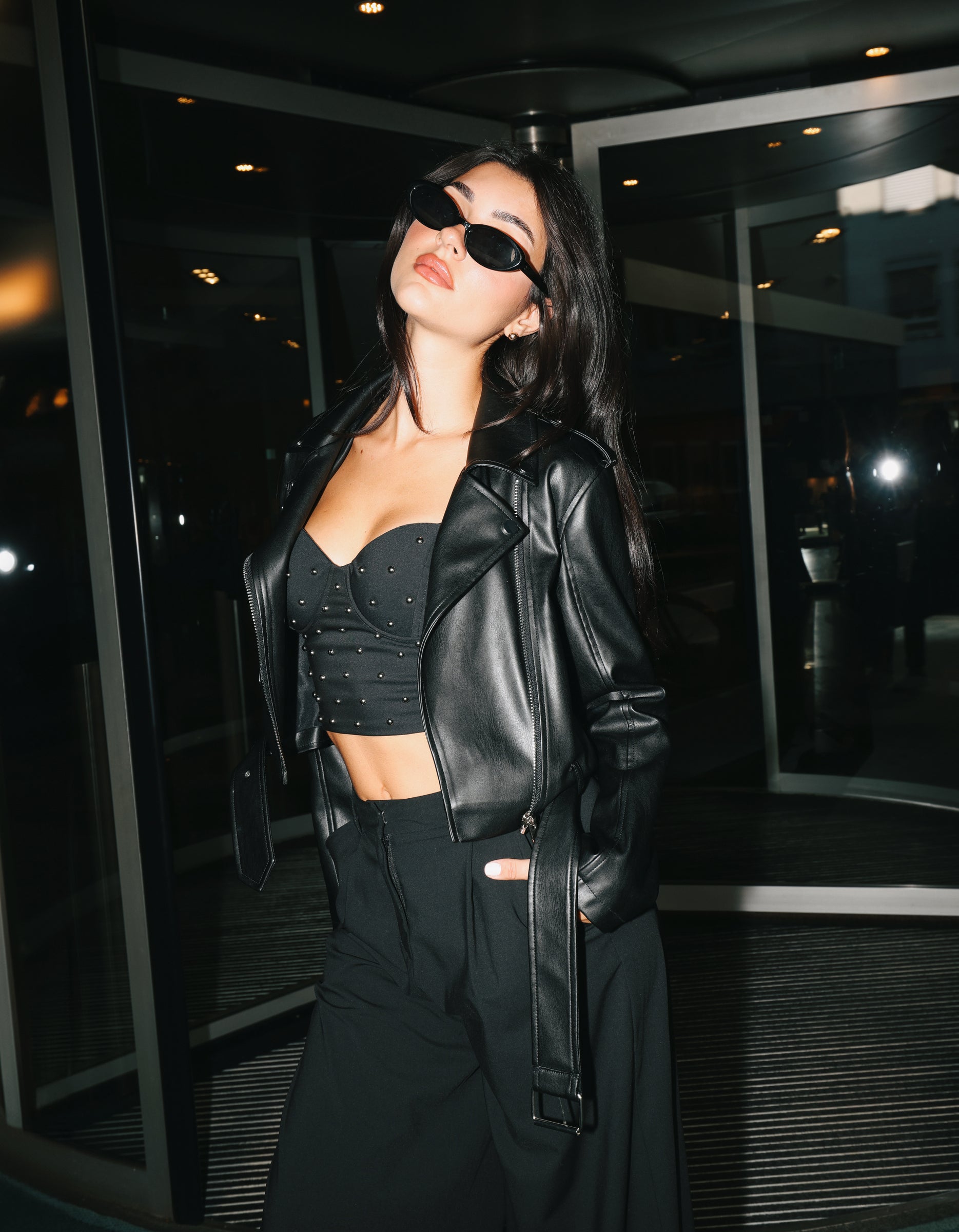 Tally Weijl Black Biker Jacket BLACK front view