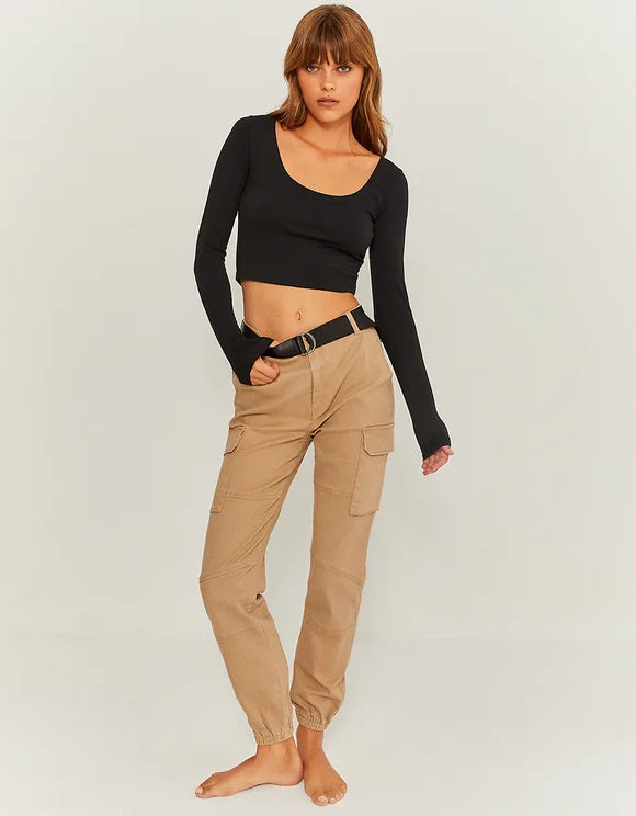 Ladies Cargo Joggers-Front View