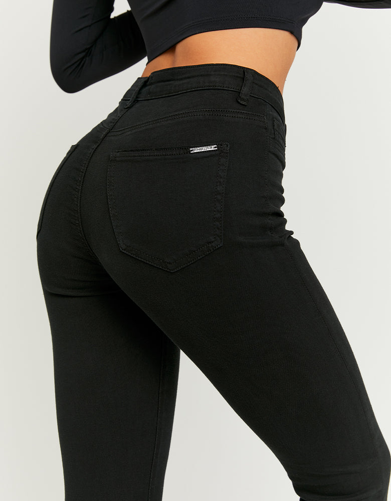 Ladies Black Skinny Jeans-Back Pocket View