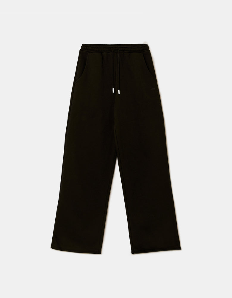 Ladies Black Joggers-Ghost Front View