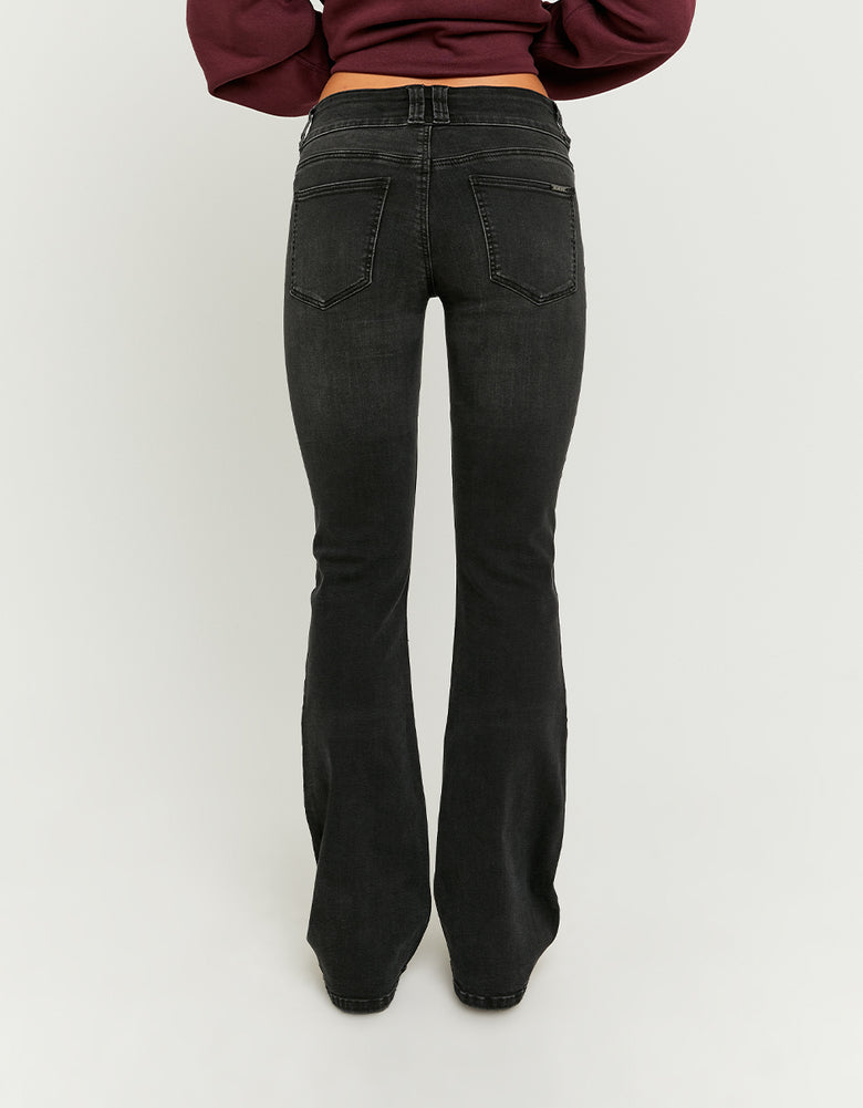 Ladies Low Waist Black Bootcut Jeans-Model Back View of the Jeans