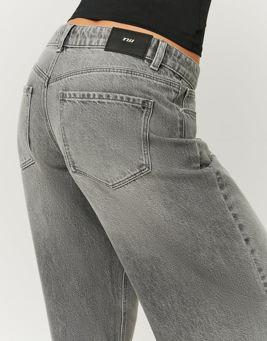 Tally Weijl Grey Low Waist Baggy Jeans GREY detail view