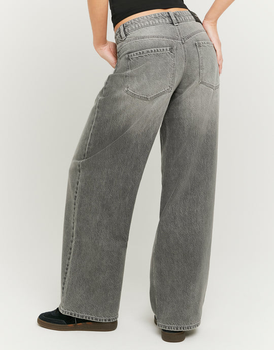 Tally Weijl Grey Low Waist Baggy Jeans GREY back view