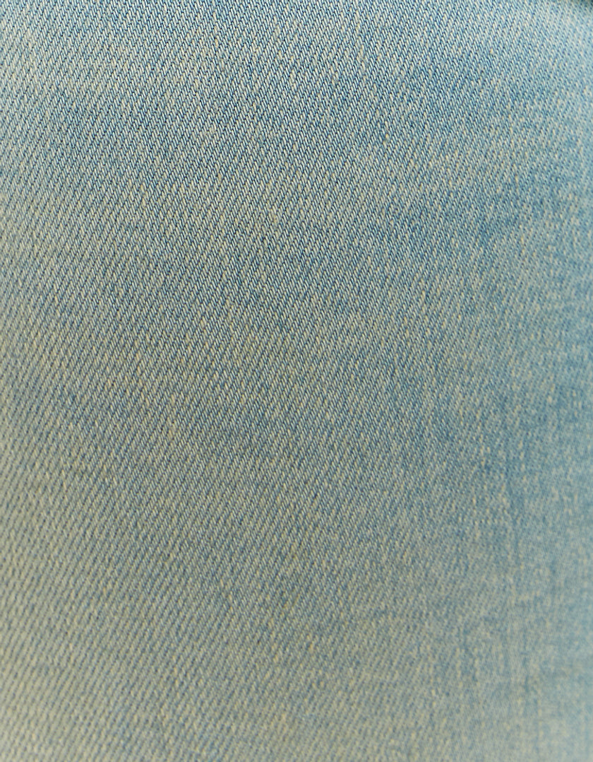 Ladies Push Up Mid Waist Flare Jeans-Close Up View