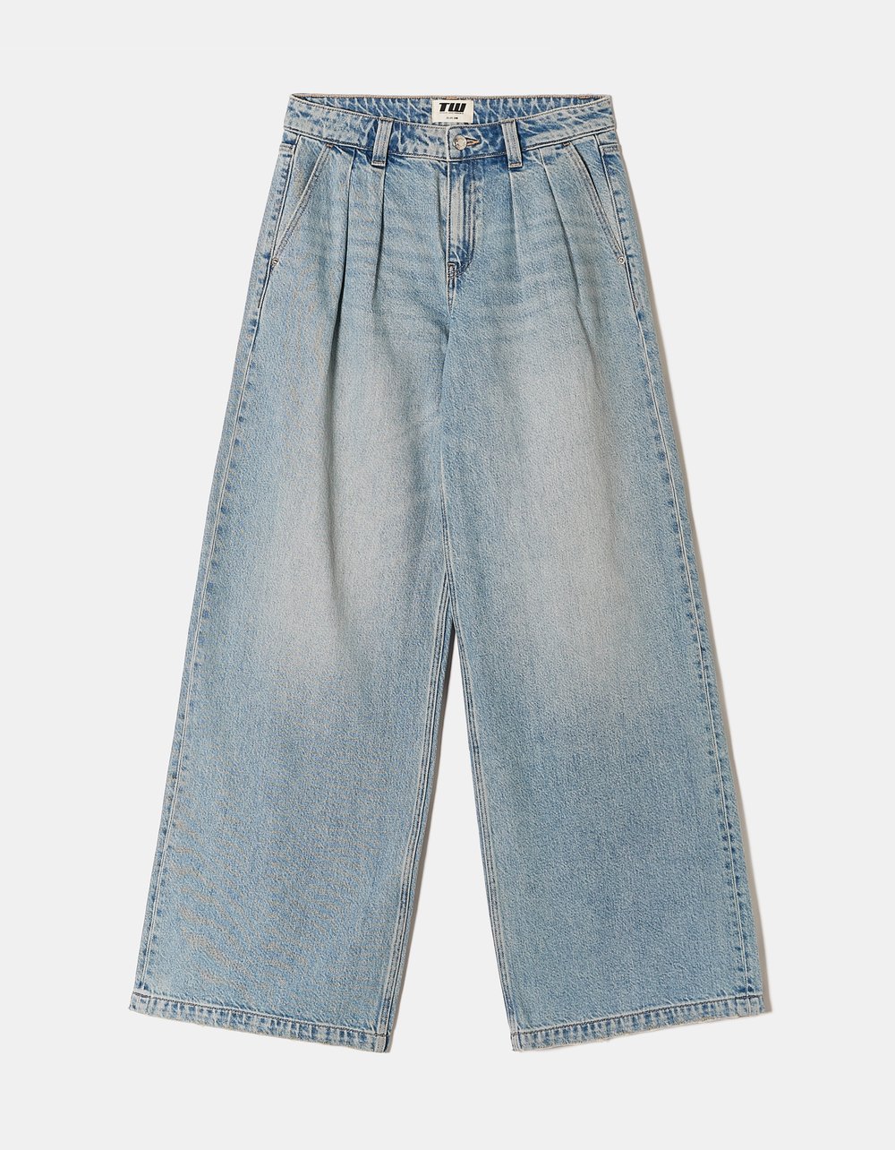 Ladies Low Waist Wide Leg Jeans-Ghost Front View