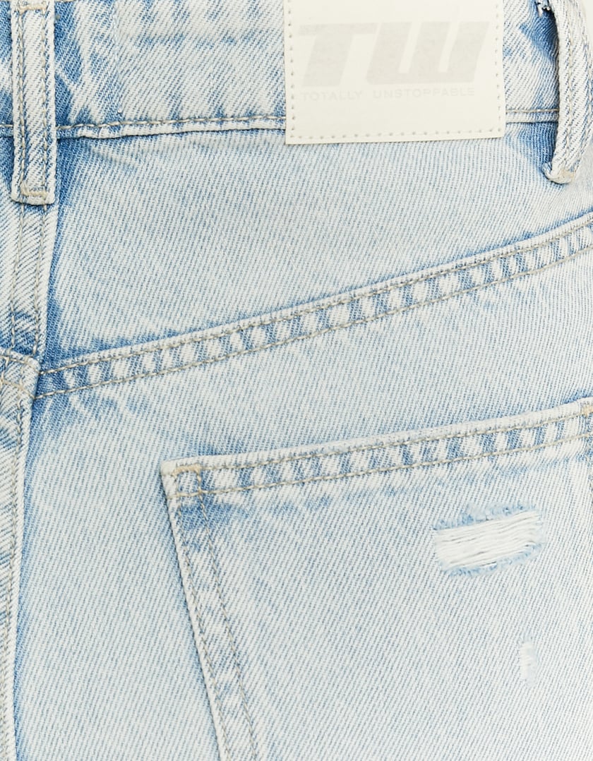 Tally Weijl High Waist Straight Leg Destroyed Jeans Blue alternate view