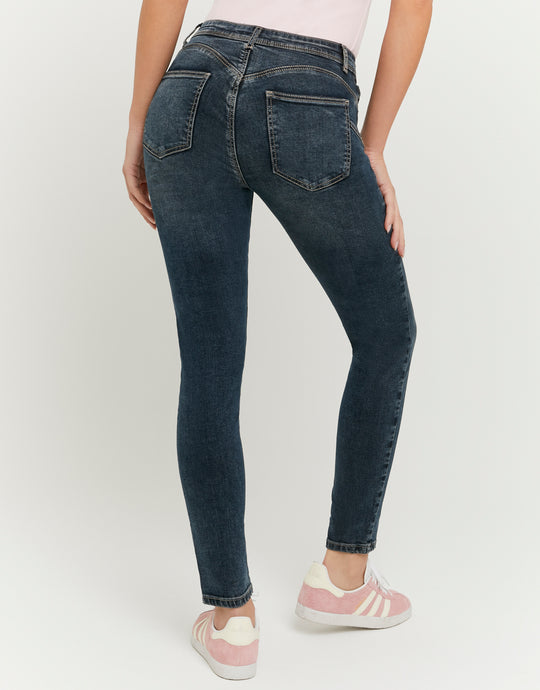 Tally Weijl Dark Blue Mid Skinny Jeans BLUE back view