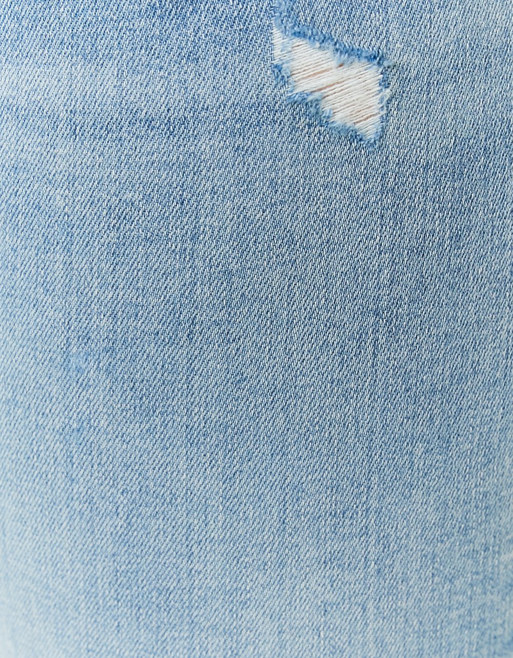 Ladies Push Up Blue Skinny Mid Waist Jeans-Close Up View