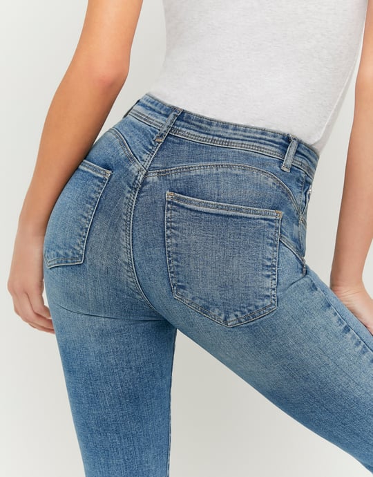 Tally Weijl Mid Waist Push Up Skinny Blue Jeans Blue detail view