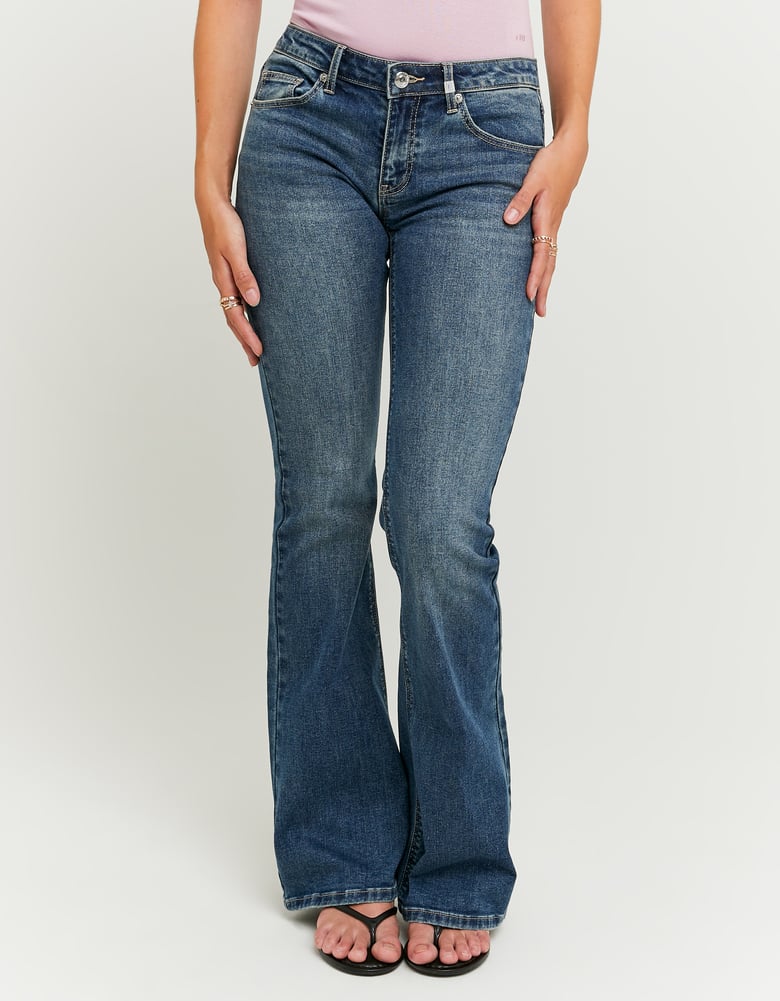 Ladies Low-Waist Bootcut Jeans-Model Front View