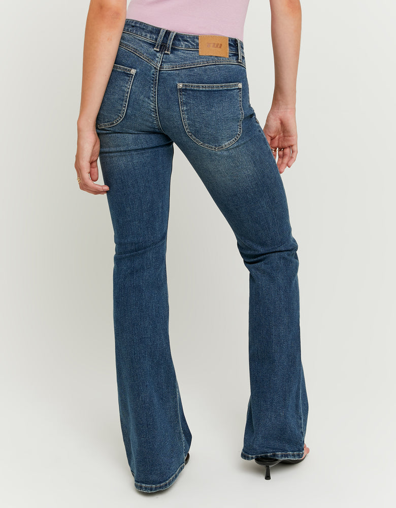 Ladies Low-Waist Bootcut Jeans-Full View of the Back