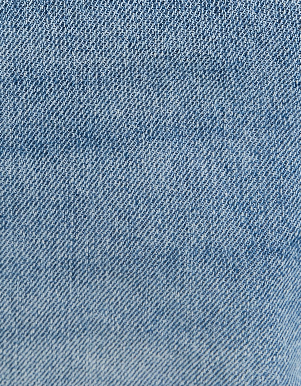 Ladies Mid-Waist Blue Baggy Jeans-Pattern View