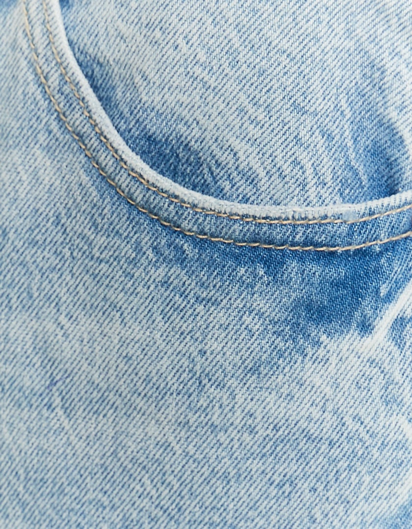 Tally Weijl Comfortable Blue Stretch Mom Jeans Blue side view