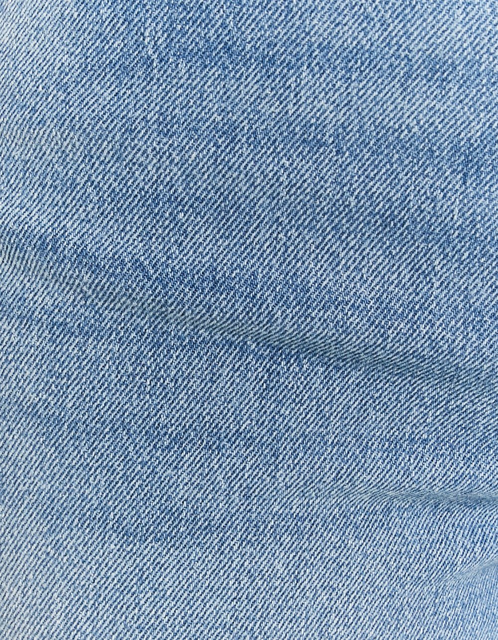 Ladies Blue High Waist Wide Leg Jeans-Closer View