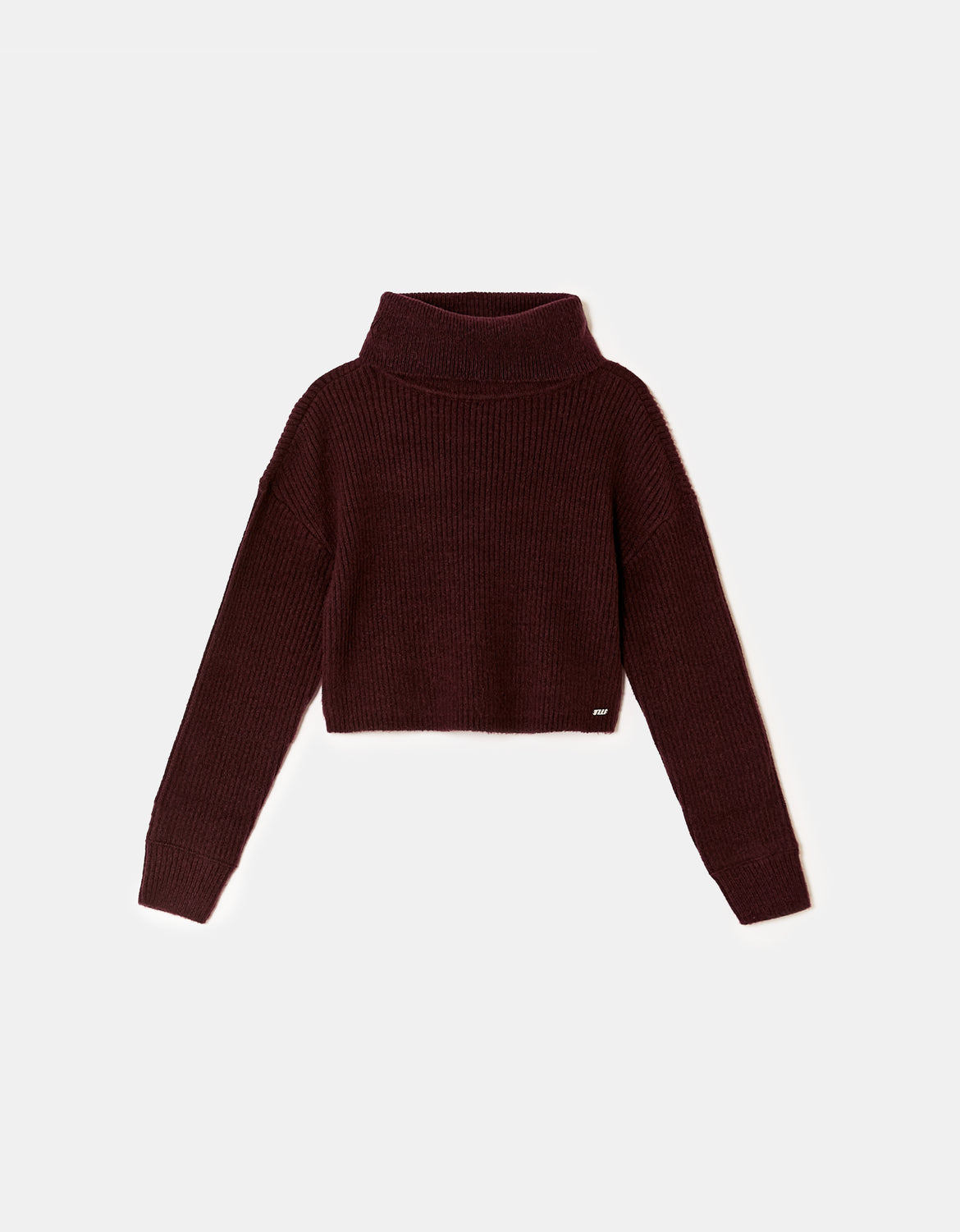 Tally Weijl Burgundy Turtle Neck Knit Jumper Burgundy back view