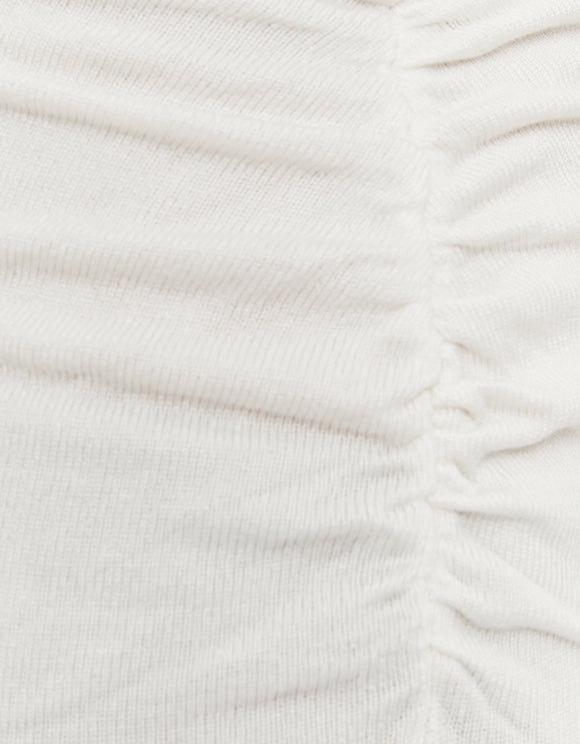 Tally Weijl White Asymmetric Knitted Top White back view