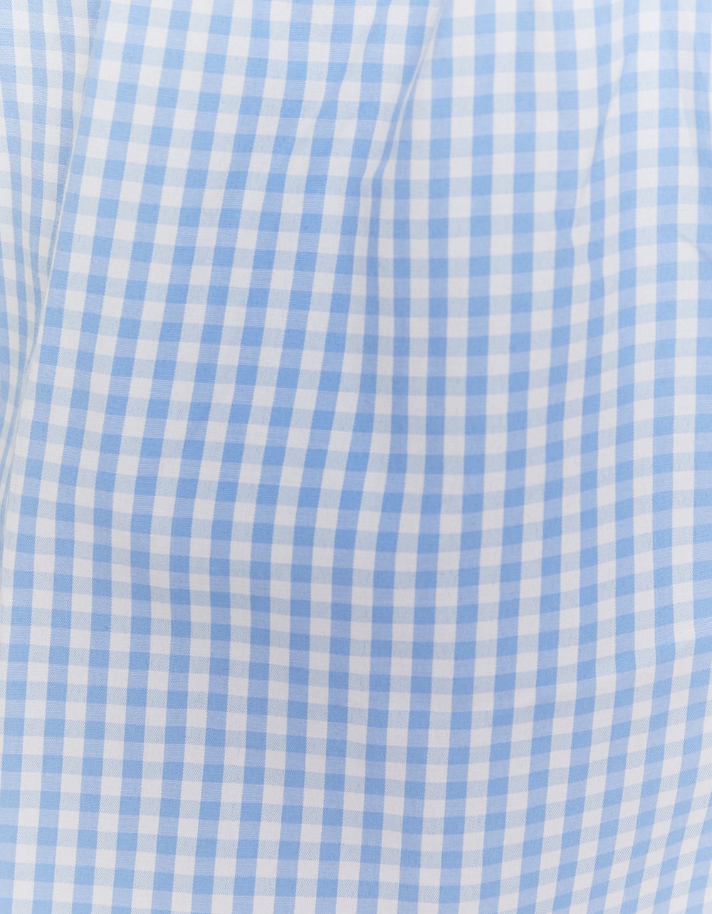 Ladies Vichy Blue/White Print Woven Shorts-Close Up View
