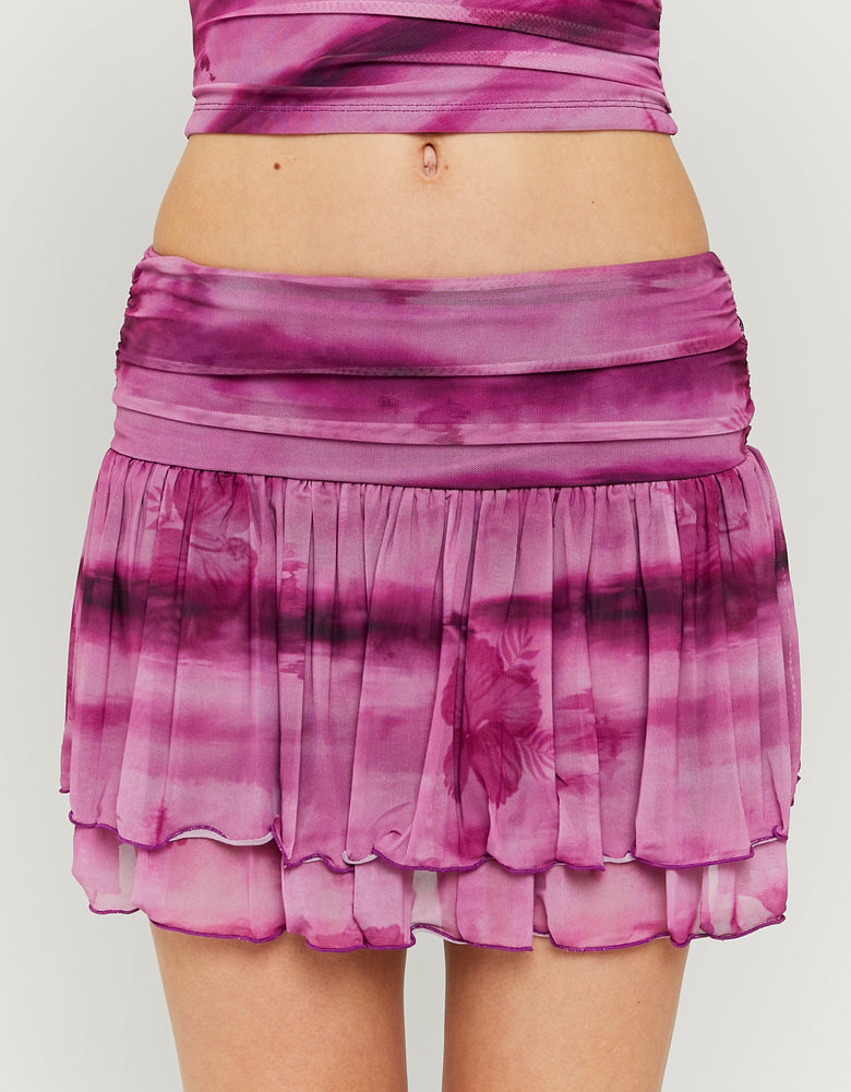 Ladies Purple Short Skirt-Front View