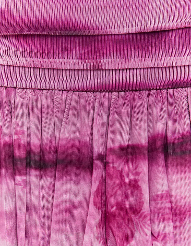 Ladies Purple Short Skirt-Close Up View