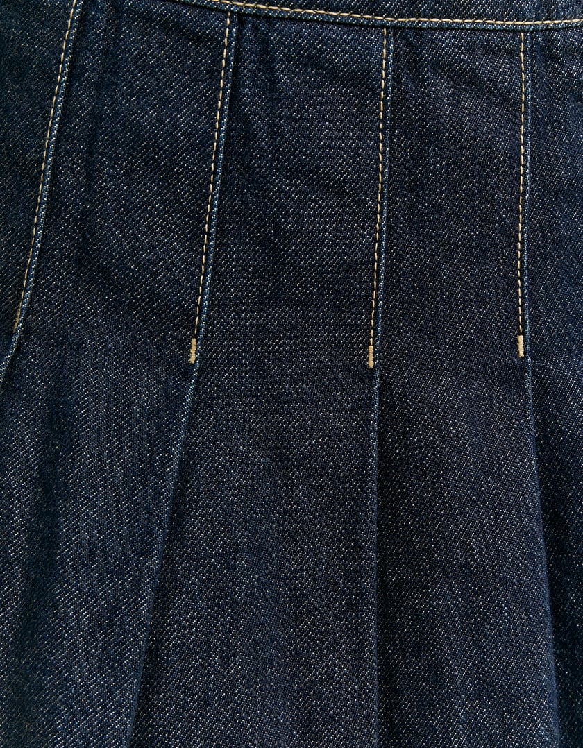 Tally Weijl Pleated Denim Skirt BLUE side view