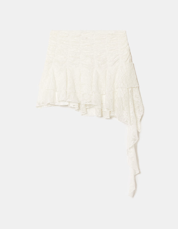 Tally Weijl White Mini Skirt WHITE side view