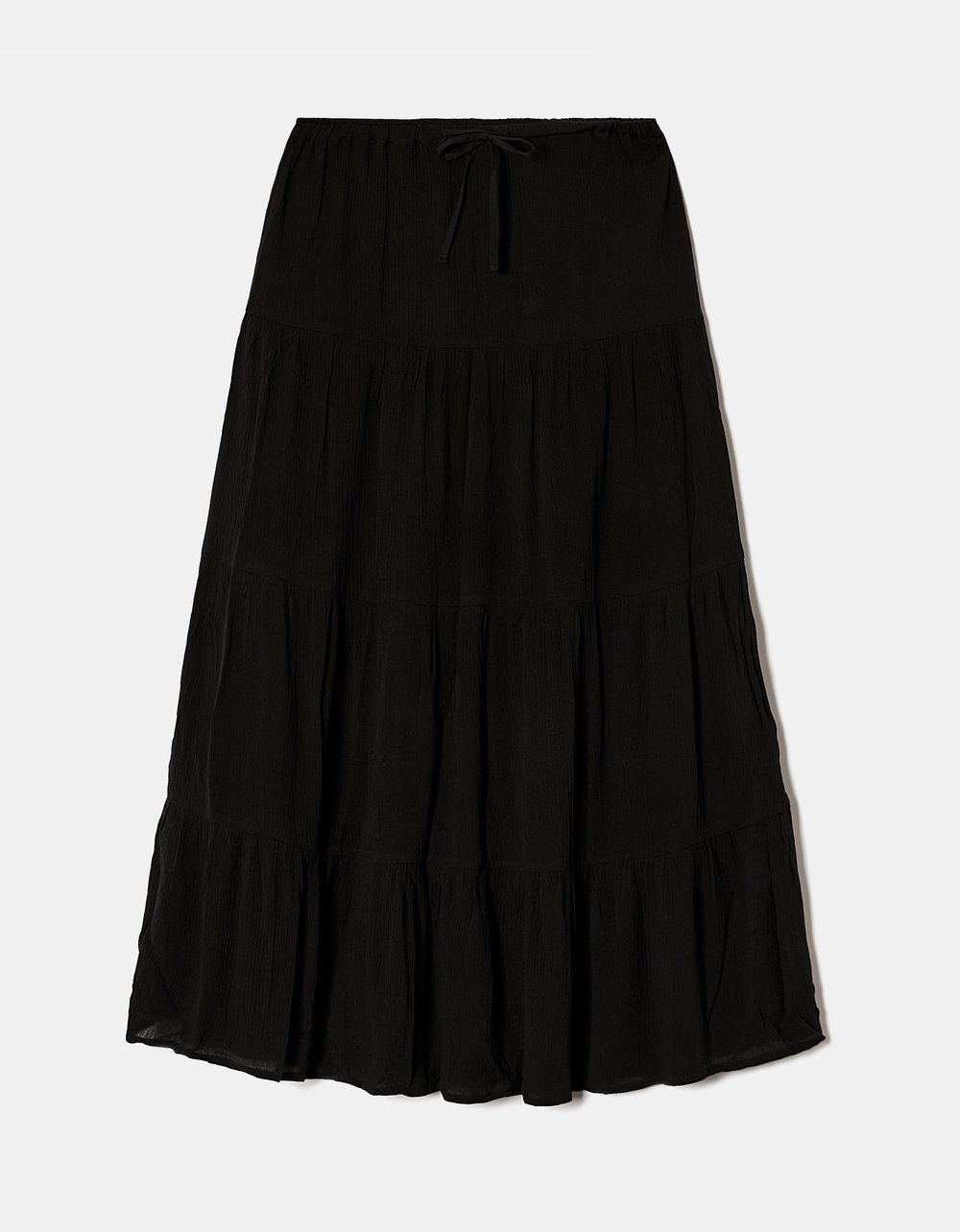Ladies Long Black Skirt-Ghost Front View