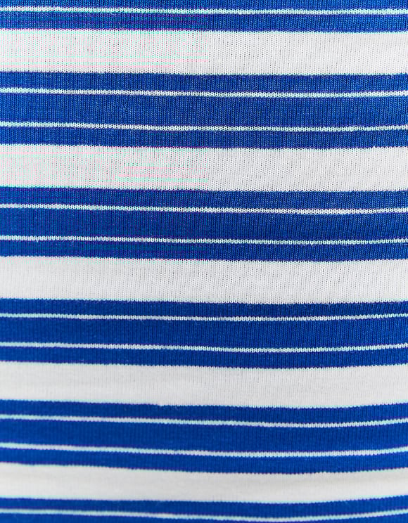 Ladies Striped Crop Top-Close Up View
