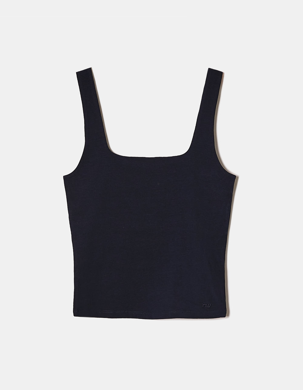 Ladies Dark Blue Basic Tank Top-Ghost Front View