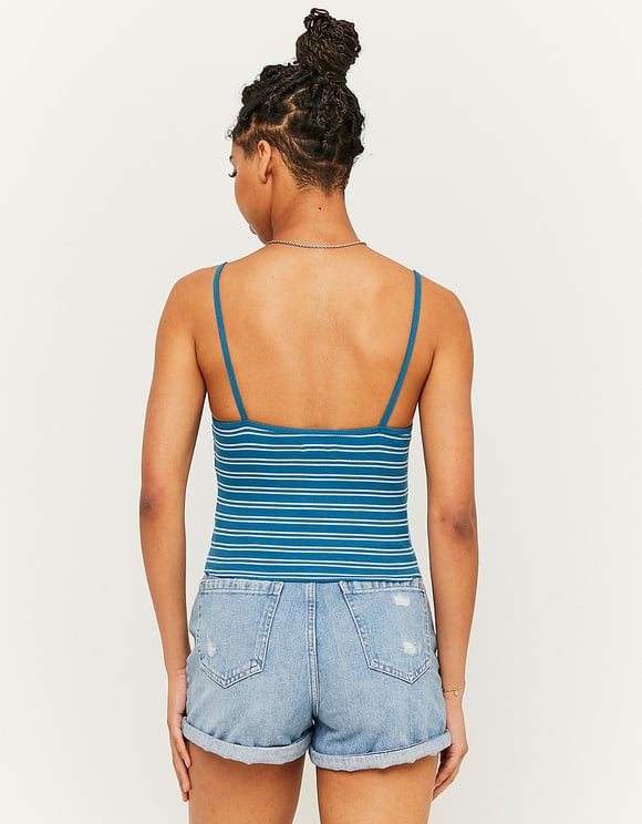 Ladies Striped Tank Top-Back View