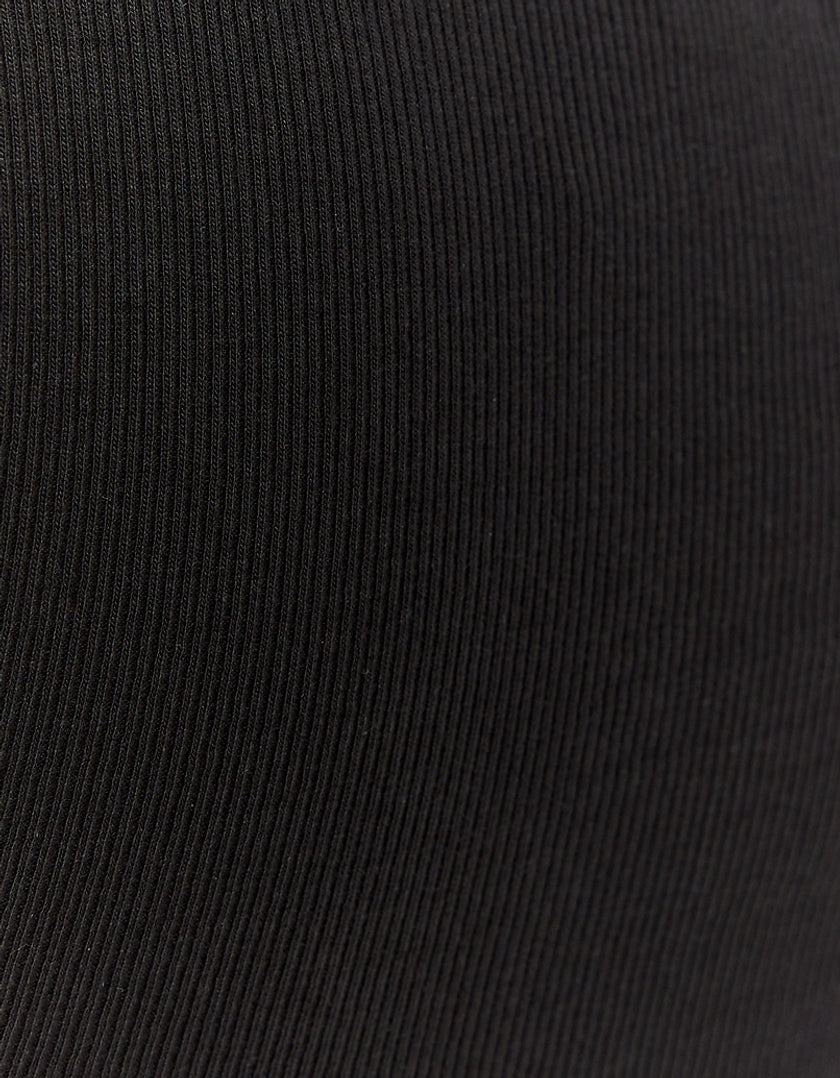 Ladies Basic Black Tank Top-Pattern View