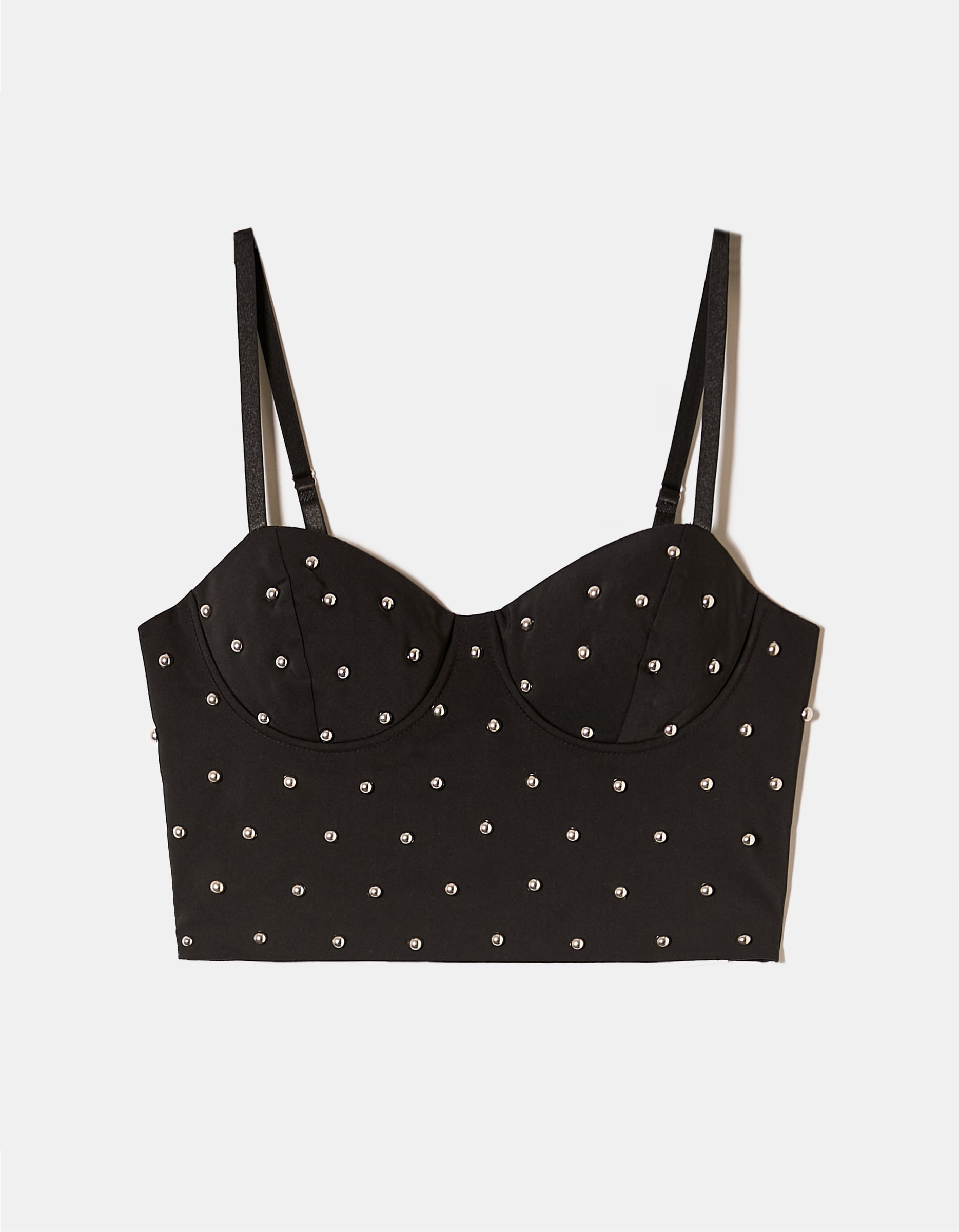 Tally Weijl Black Corset Top With Studs BLACK back view