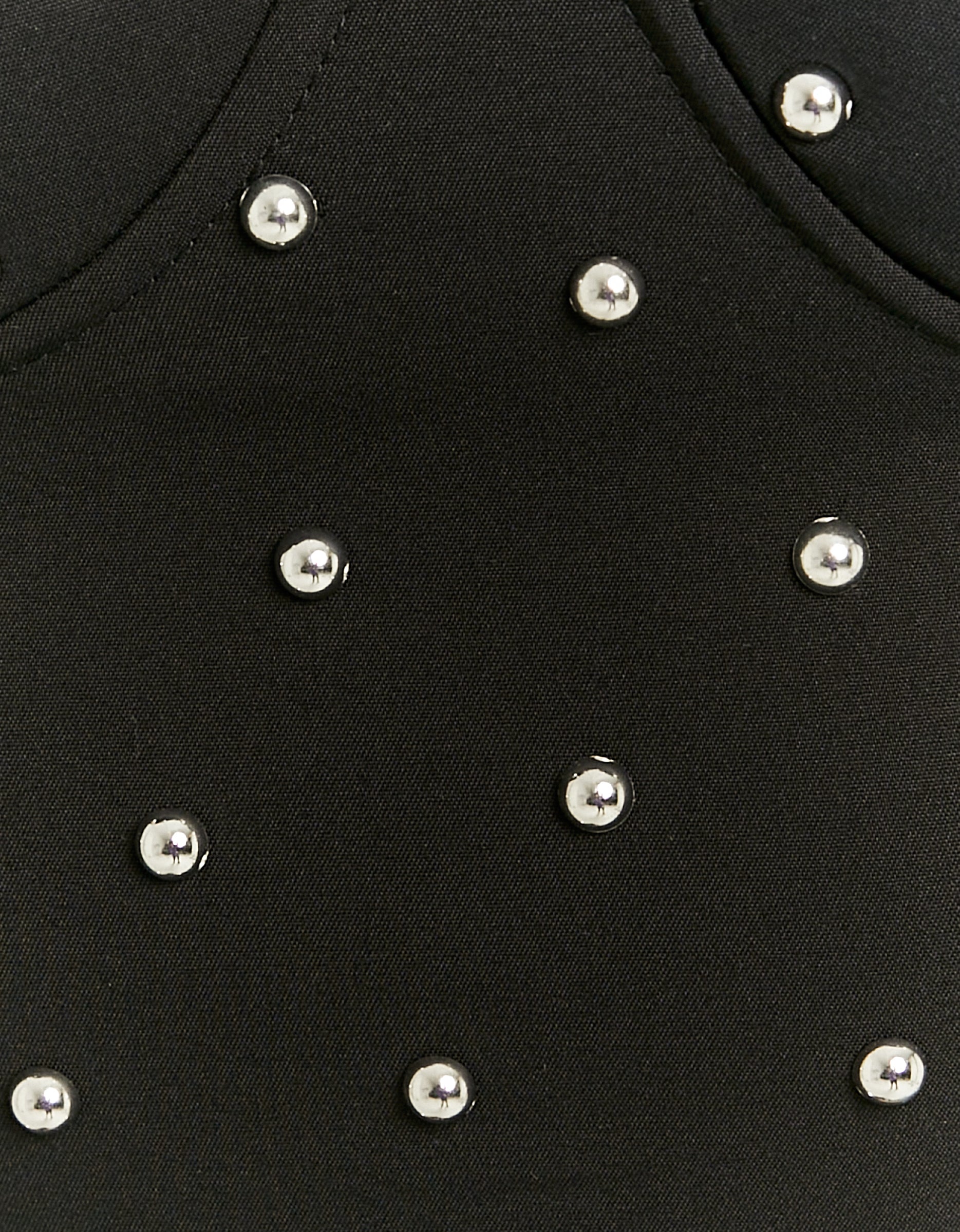 Ladies Black Corset Top With Studs-Close Up View