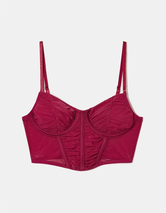 PINK MESH CORSET TOP GHOST FRONT VIEW