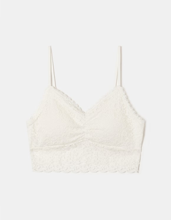 Tally Weijl White Bralette With Lace WHITE front view