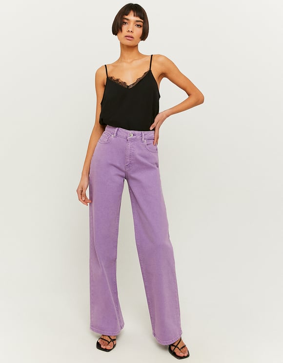 Ladies Black Lace Strap Top-Full Model Front View