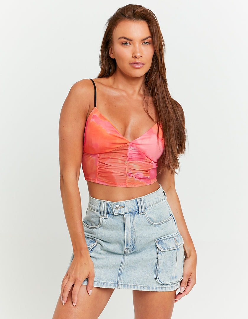 Ladies Crop Top-Model Front View