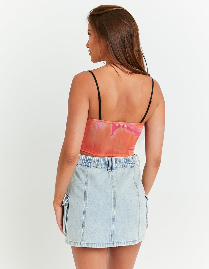Ladies Crop Top-Model Back View