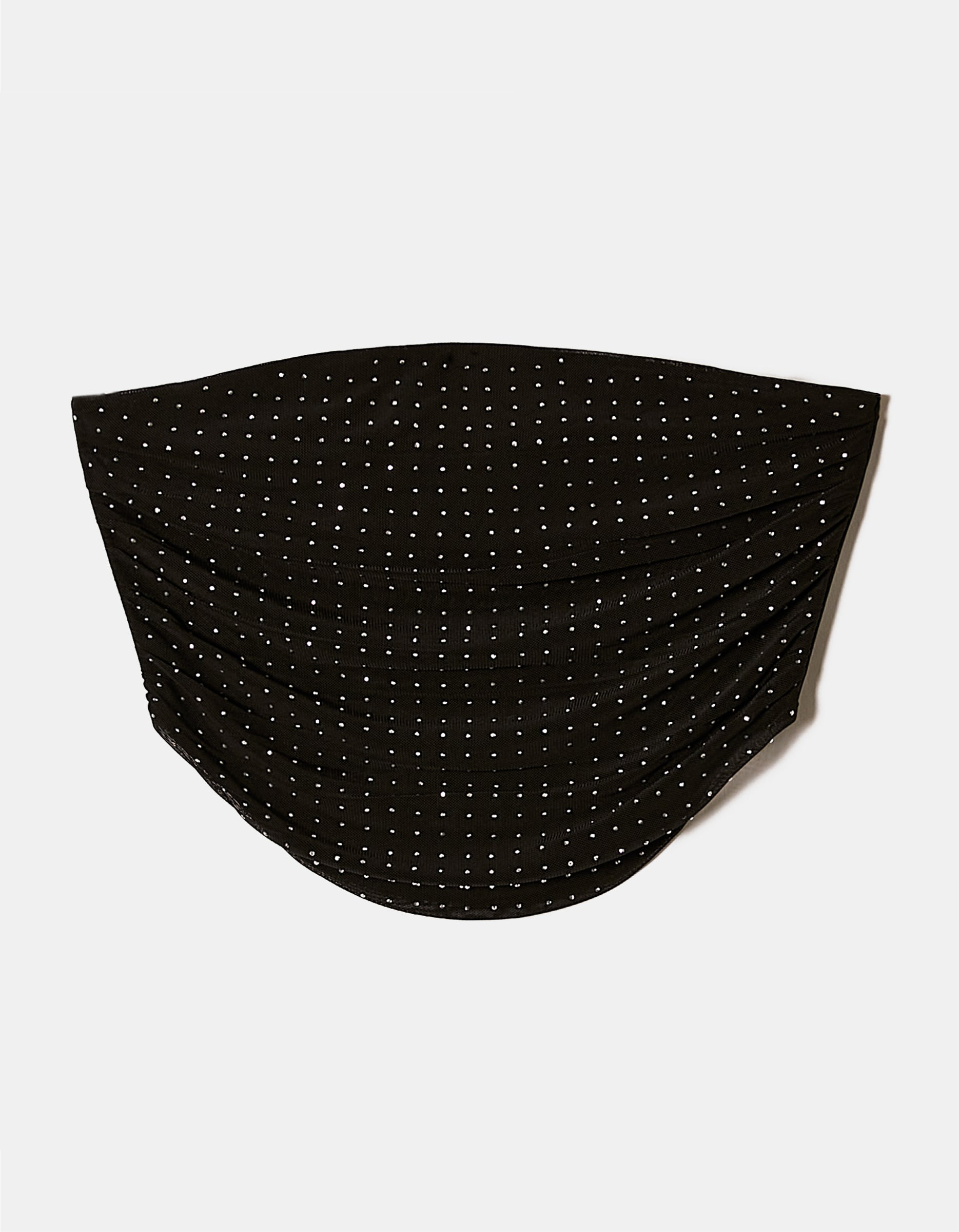 Ladies Black Mesh Bandeau Top With Strass-Ghost View