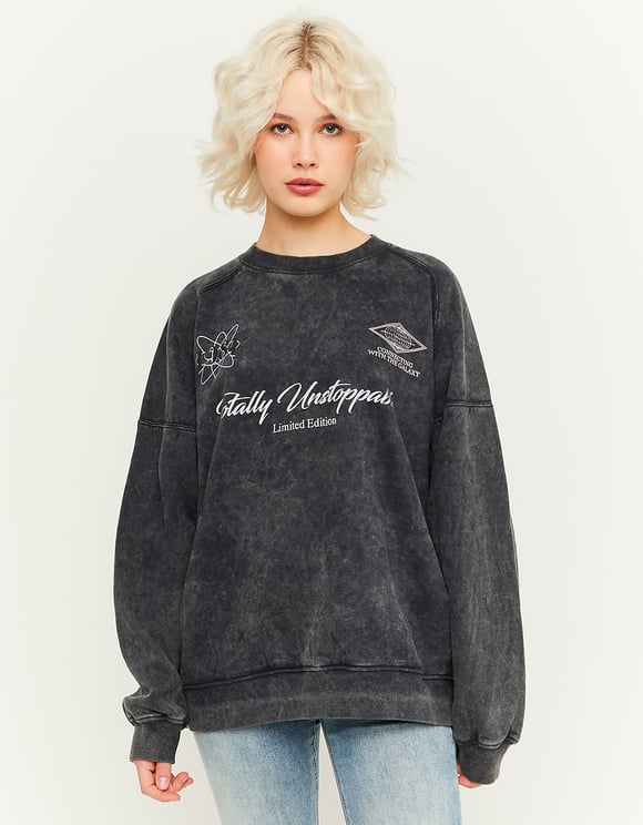Ladies Grey Fantasy Sweatshirt-Model Front View