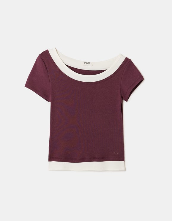 Tally Weijl Purple Basic T-Shirt PURPLE back view