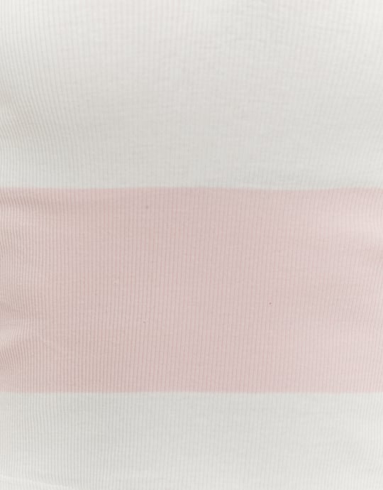 Tally Weijl Pink / White T-Shirt With Long Sleeves Pink/White side view
