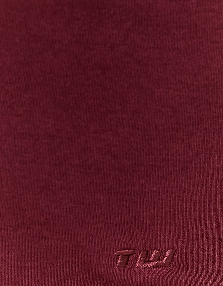 Tally Weijl Basic Burgundy Long Sleeve T-Shirt Burgundy side view