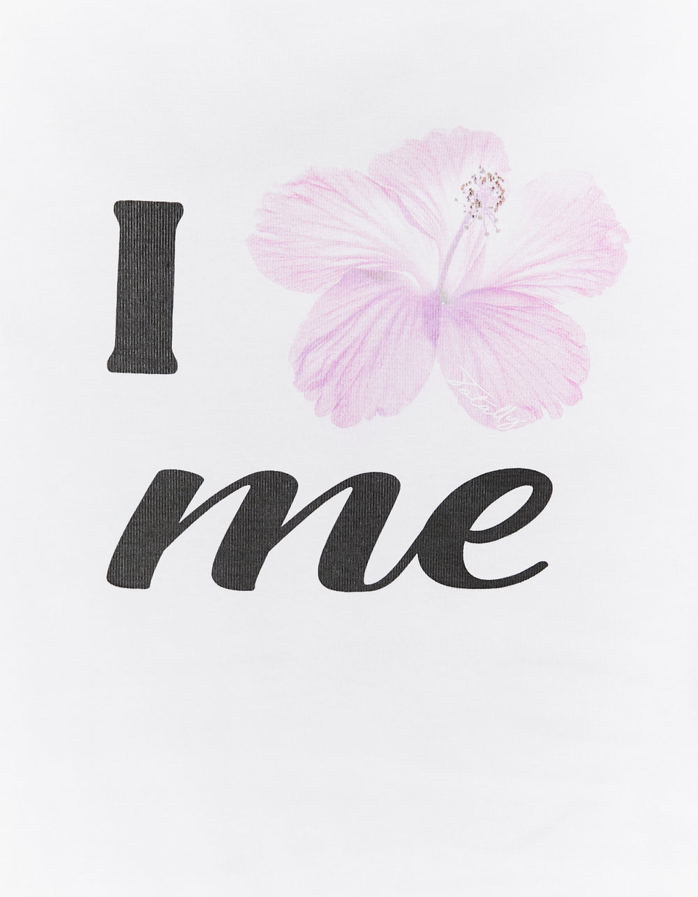 Ladies White T-Shirt With Print-Closer View of Front