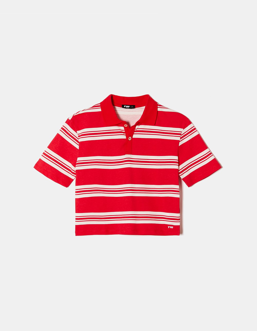 Tally Weijl Striped Red & White Polo T-Shirt Red/White back view