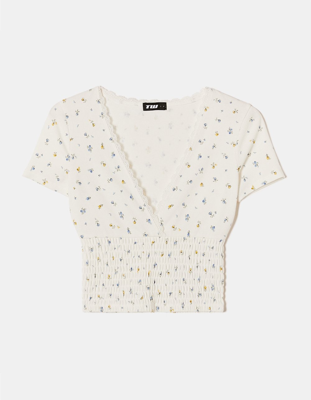 White Top With Gathered Waist
