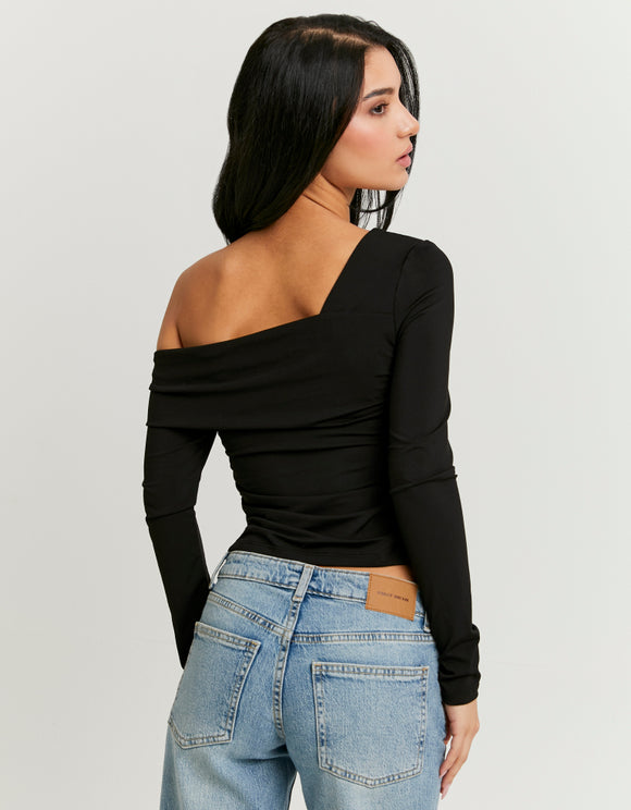 Tally Weijl Asymmetric Basic Black Top BLACK detail view